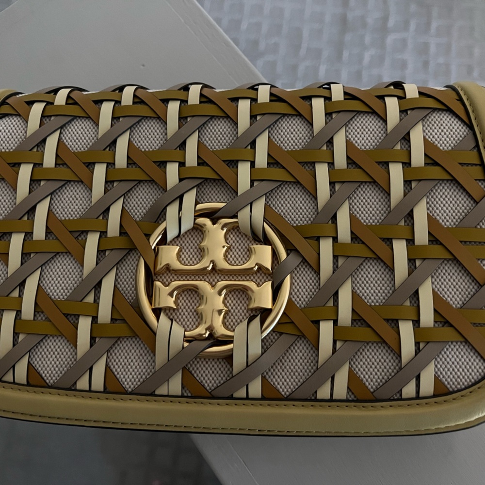 TORY BURCH BASKETWEAVE Clutch/Crossbody